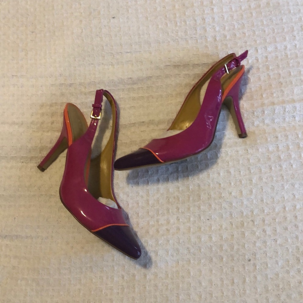Nine west pink multi sling back pumps size 8
